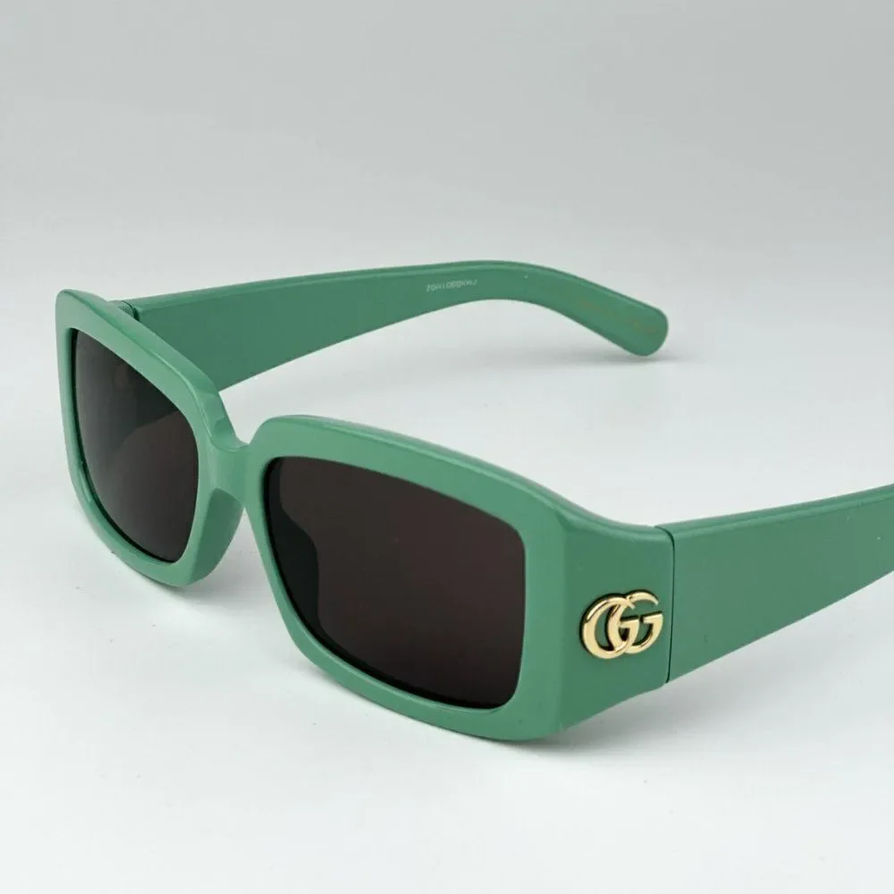 NEW Gucci GG1403S 004 Sage Green Gray Unisex Rectangle Sunglasses GG 1403S